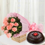 Pink Roses with Cake