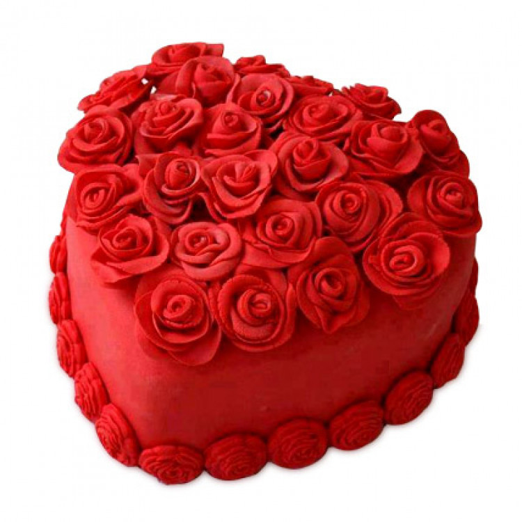 Hot Red Valentine Heart Cake